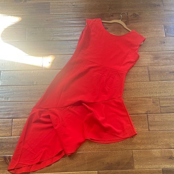 Boston Proper Red Asymmetrical Dress size 10 NWOT - Picture 4 of 4